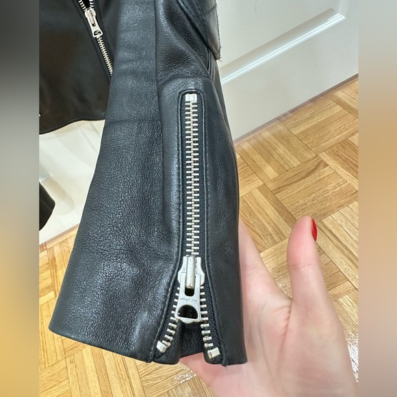 Wilfred Free Biker Real Leather Jacket Size XXS - Picture 3 of 11